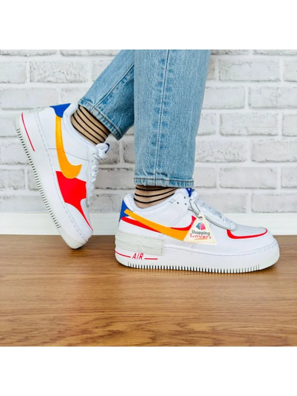 ⭐Nike Air Force 1 Shadow 7 Women's Retro Shoes Sneakers White Orange DZ1847-100 - Picture 2 of 14